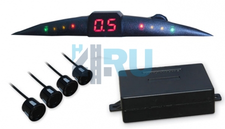 Парковочный радар, 4 черных датчика, монитор LED006 - H4.RU Парковочный радар, 4 черных датчика, монитор LED006