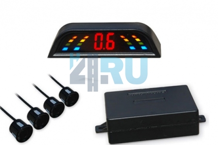 Парковочный радар, 4 белых датчика, монитор LED002 - H4.RU Парковочный радар, 4 белых датчика, монитор LED002