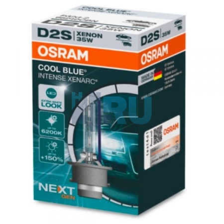 Ксеноновая лампа OSRAM D2S XENARC COOL BLUE INTENSE NEXT GENERATION 6200K +150% (66240CBN) - H4.RU Ксеноновая лампа OSRAM D2S XENARC COOL BLUE INTENSE NEXT GENERATION 6200K +150% (66240CBN)