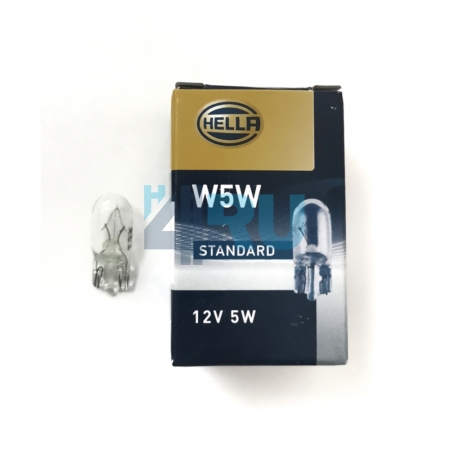 Автолампа HELLA W5W 12V 5W W2,1*9,5d