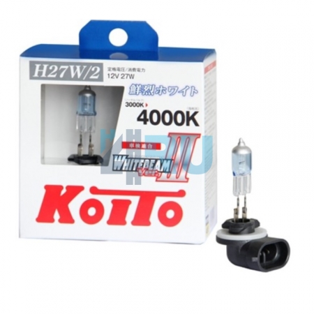 Автолампа KOITO H27/2 12V 27W (55W) Whitebeam III 4000K - 2шт (P0729W)