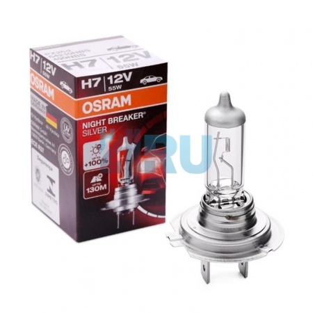 Автолампа OSRAM H7 12V 55W PX26d +100% Night Breaker Silver (64210NBS)