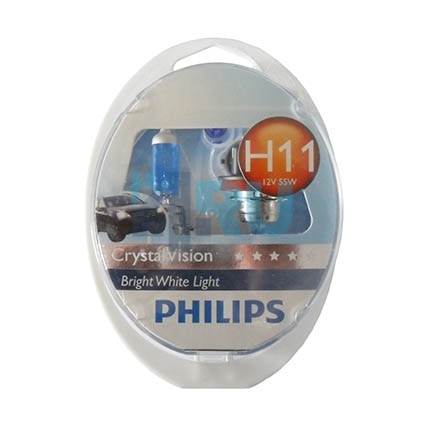 Автолампа PHILIPS H11 12V 55W Crystal Vision (12362CV), EUROBOX-2шт