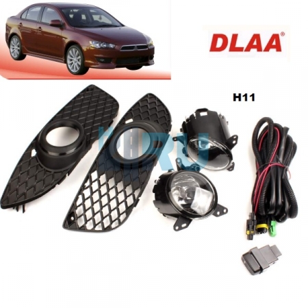 Противотуманные фары ADL/DLAA MB282 для Mitsubishi Lancer 10 (2007-2011 г.), провода, кнопка