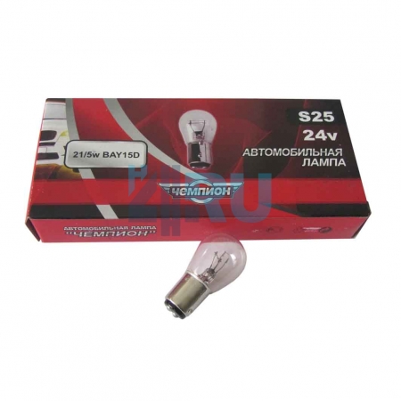 Автолампа ЧЕМПИОН P21/5W 24V21/5W BA15D