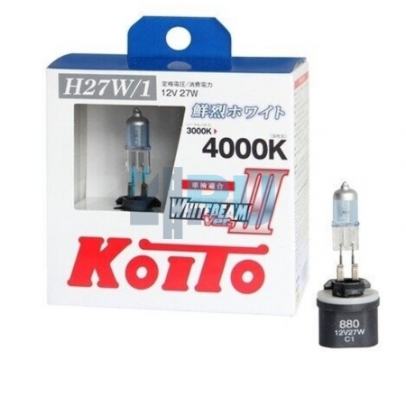 Автолампа KOITO H27/1 12V 27W (55W) Whitebeam III 4000K - 2шт (P0728W)