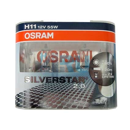 Автолампа OSRAM H11 12V 55W +50% Silverstar Long Life (64211SV2), EUROBOX-2шт