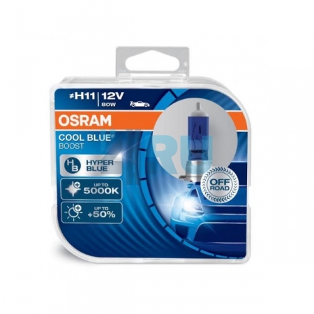 Автолампа OSRAM H11 12V 80W PGJ19-2 Cool Blue Boost (62211CBB), EUROBOX-2шт