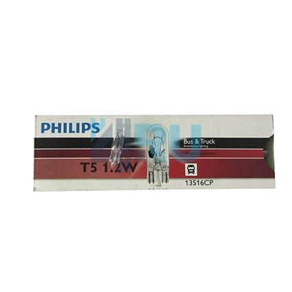 Автолампа PHILIPS T5 W1,2w 24V 1,2W б/ц T5 (13516CP)