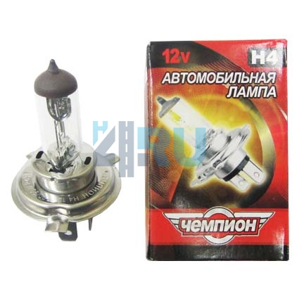 Автолампа ЧЕМПИОН H4 12V 100/90W P43t