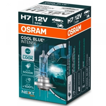 Автолампа OSRAM H7 12V 55W PX 26d +100% Cool Blue Intense Next Generation (64210CBN)