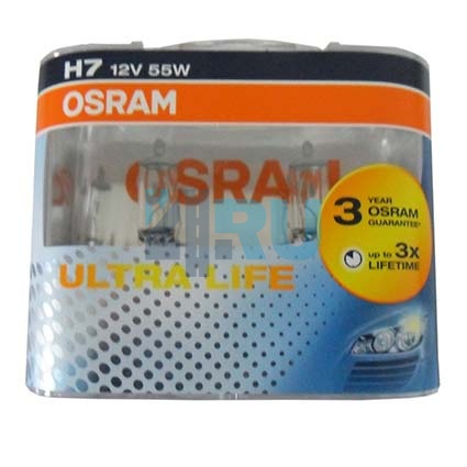 Автолампа OSRAM H7 12V 55W P26d Ultra Life Time (64210ULT), EUROBOX-2шт