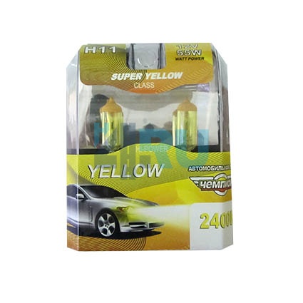 Автолампа ЧЕМПИОН H11 12V 55W SUPER YELLOW 2400K (2шт)