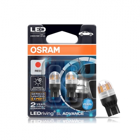 Светодиодная лампа LED OSRAM T20 W21/5W Красный (9715R-02B) - H4.RU Светодиодная лампа LED OSRAM T20 W21/5W Красный (9715R-02B)