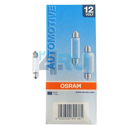 Автолампа OSRAM C10W 12V 10W SV8,5/8 удлинённая 41мм (6411)