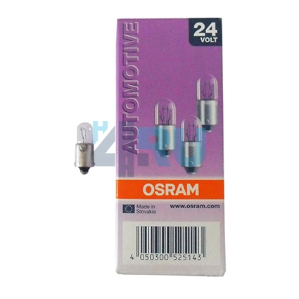 Автолампа OSRAM T4W 24V 4W BA9s (3930)