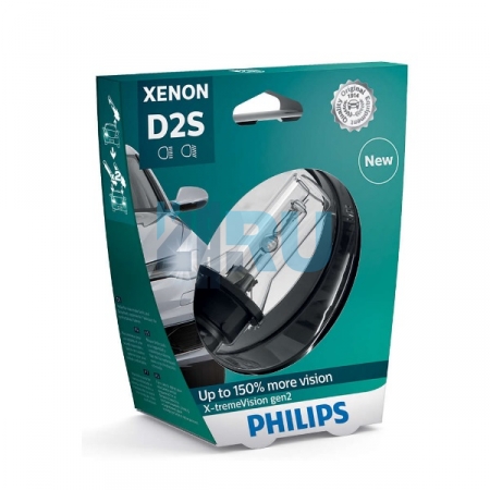 Ксеноновая лампа PHILIPS D2S X-TREME VISION 4800K gen2 +150% (85122XV2S1) на блистере