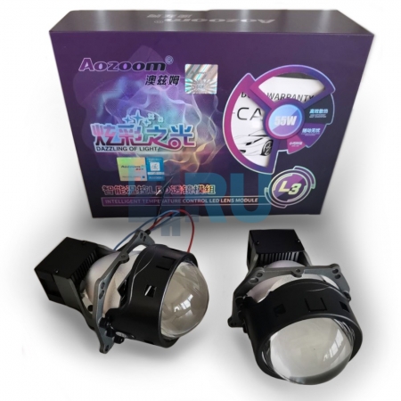 Комплект светодиодных линз (Bi-Led) AOZOOM L3 (3 дюйма) - H4.RU Комплект светодиодных линз (Bi-Led) AOZOOM L3 (3 дюйма)