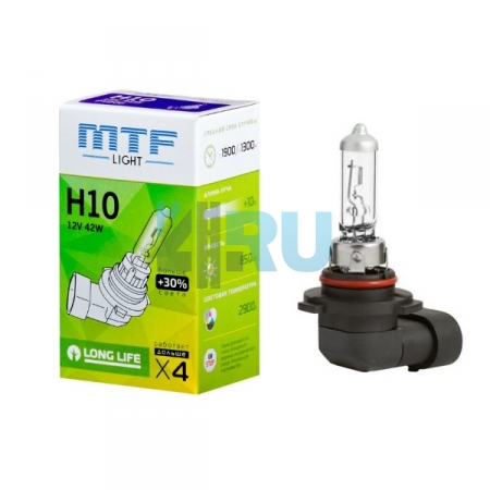 Автолампа MTF H10 12V 55w LONG LIFE x4